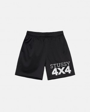 Men's Stussy 4X4 Mesh Shorts Black Dubai | UAE BFM-0239