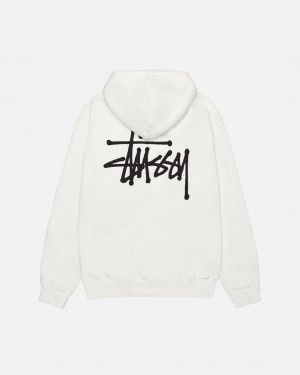 Men's Stussy Basic Stussy Hoodie Pigment Dyed Hoodie Beige Dubai | UAE JWZ-3972