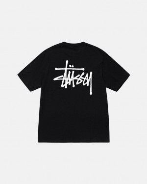 Men's Stussy Basic Stussy Tees Black Dubai | UAE ZCM-4529