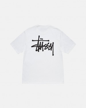 Men's Stussy Basic Stussy Tees White Dubai | UAE FJY-9289