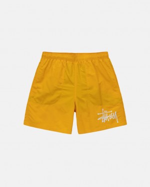 Men's Stussy Big Basic Water Short Swimwear Yellow Dubai | UAE XIV-9522