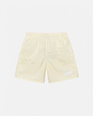 Men's Stussy Big Basic Water Short Swimwear Cream Dubai | UAE AON-3206