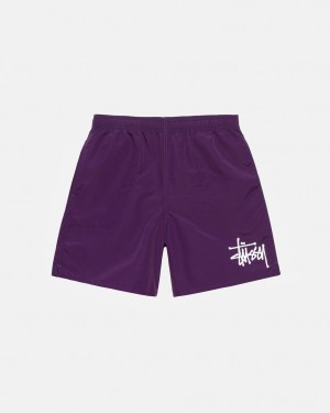 Men's Stussy Big Basic Water Short Swimwear Fuchsia Dubai | UAE CIA-6575