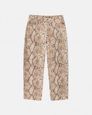 Men's Stussy Big Ol' Jean Washed Canvas Pants Snake Dubai | UAE EHC-3071