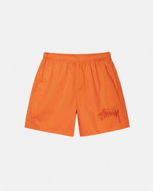 Men's Stussy Big Stock Nylon Shorts Orange Dubai | UAE DVL-2602