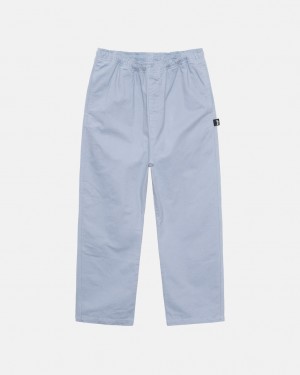 Men's Stussy Brushed Beach Pants Blue Dubai | UAE GNF-6670