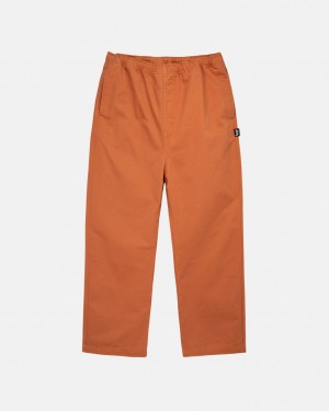 Men's Stussy Brushed Beach Pants Brown Dubai | UAE CMQ-5307