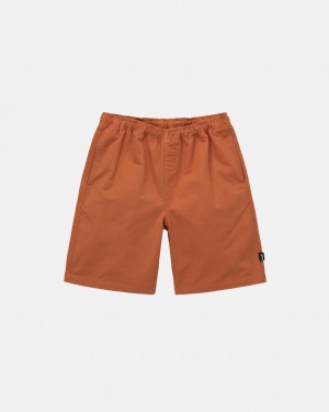 Men's Stussy Brushed Beach Shorts Brown Dubai | UAE LPQ-5504