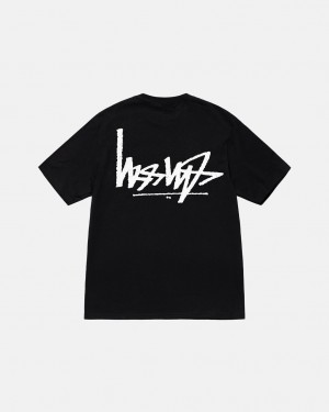 Men's Stussy Flipped Tees Black Dubai | UAE ZVQ-8657