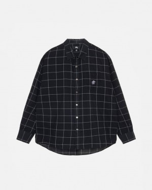 Men's Stussy Light Weight Classic Shirts Black Dubai | UAE GKE-6239