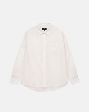 Men's Stussy Light Weight Classic Shirts White Dubai | UAE JHL-2803