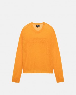 Men's Stussy Loose Knit Sweaters Orange Dubai | UAE ONM-1145