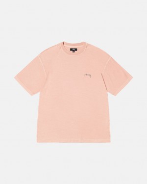 Men's Stussy Pig. Dyed Inside Out Crew Tees Light Pink Dubai | UAE EUU-7920