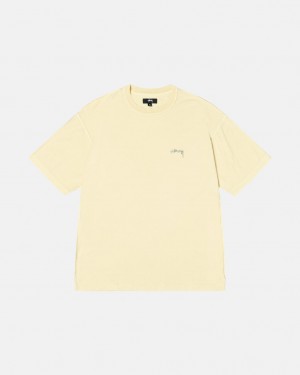 Men's Stussy Pig. Dyed Inside Out Crew Tees Yellow Dubai | UAE MVH-1465