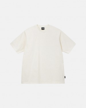 Men's Stussy Pigment Dyed Crew Tops Beige Dubai | UAE EXU-8888