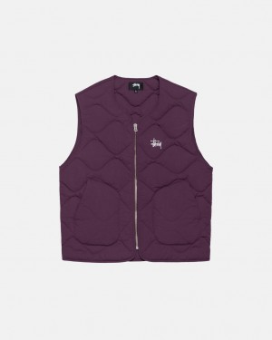 Men's Stussy Recycled Nylon Liner Vest Fuchsia Dubai | UAE AGF-3383