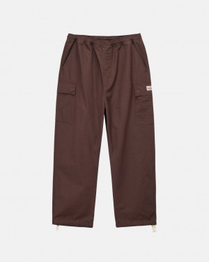 Men's Stussy Ripstop Cargo Beach Pants Brown Dubai | UAE OON-2055