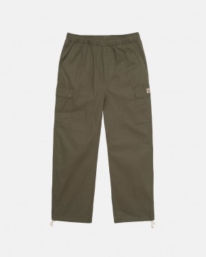 Men's Stussy Ripstop Cargo Beach Pants Olive Dubai | UAE AWR-4450