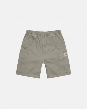 Men's Stussy Ripstop Cargo Beach Shorts Olive Dubai | UAE FER-4467