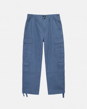 Men's Stussy Ripstop Surplus Cargo Pants Blue Dubai | UAE INC-5476