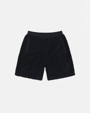 Men's Stussy Sherpa Shorts Black Dubai | UAE VGG-7026