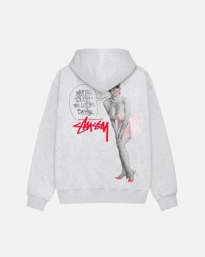 Men's Stussy Skate Tough Hoodie Grey Dubai | UAE HAA-4102