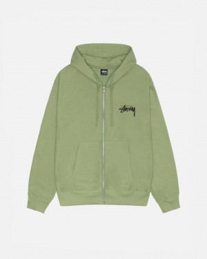 Men's Stussy Skate Tough Zip Hoodie Green Dubai | UAE NEU-4848