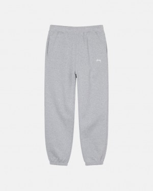 Men's Stussy Stock Logo Sweatpants Grey Dubai | UAE VXZ-5504