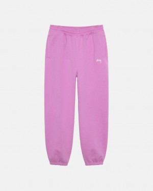 Men's Stussy Stock Logo Sweatpants Purple Dubai | UAE AOR-2604