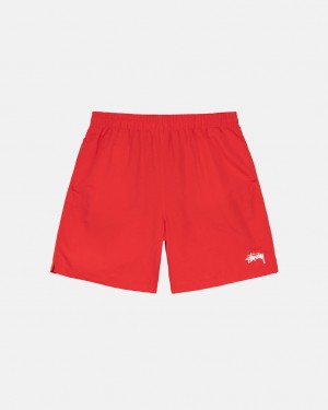 Men's Stussy Stock Water Short Swimwear Red Dubai | UAE OKE-3128