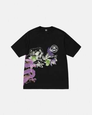 Men's Stussy Strike Pigment Dyed Tees Black Dubai | UAE ZFC-3777