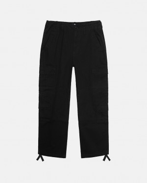 Men's Stussy Surplus Cargo Ripstop Pants Black Dubai | UAE HPF-4714