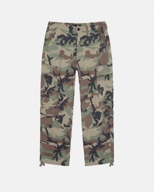 Men's Stussy Surplus Cargo Ripstop Pants Camo Dubai | UAE PUX-4051