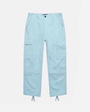 Men's Stussy Surplus Cargo Ripstop Pants Light Blue Dubai | UAE XVN-9046