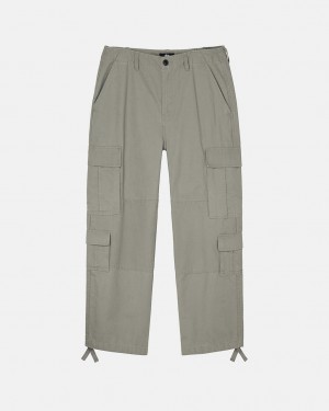 Men's Stussy Surplus Cargo Ripstop Pants Olive Dubai | UAE HDY-4640