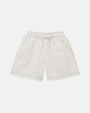 Men's Stussy Tekla Poplin Pyjama Shorts Beige Dubai | UAE HJZ-1623