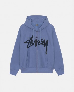 Men's Stussy Venus Zip Hood Sweatshirts Royal Blue Dubai | UAE ZXT-4848