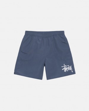 Men's Stussy Water Short Big Basic Shorts Navy Dubai | UAE UWT-2048