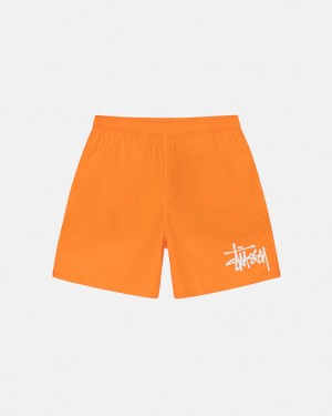 Men's Stussy Water Short Big Basic Shorts Orange Dubai | UAE QDT-5008