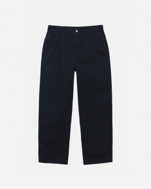 Men's Stussy Workgear Trouser Twill Pants Black Dubai | UAE DHN-2461