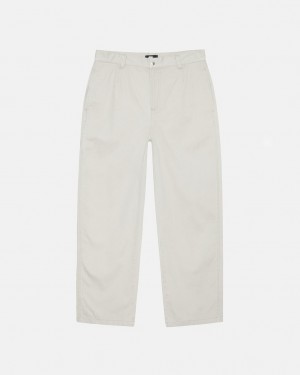 Men's Stussy Workgear Trouser Twill Pants White Dubai | UAE VUF-5343