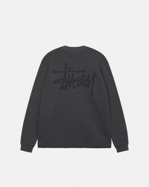 Women's Stussy Basic Stock Ls Thermal Tops Black Dubai | UAE MJI-0522