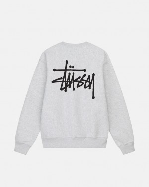 Women's Stussy Basic Stussy Crew Sweatshirts Grey Dubai | UAE LVM-4833