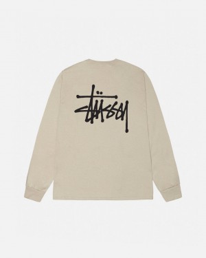 Women's Stussy Basic Stussy Ls Tees Khaki Dubai | UAE RWP-5034