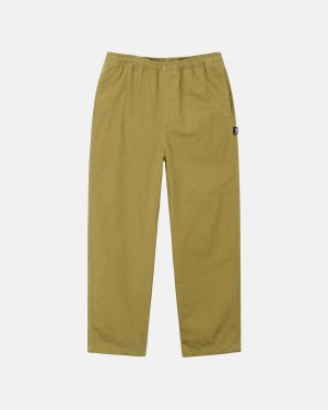 Women's Stussy Brushed Beach Pants Dark Olive Dubai | UAE GED-7587