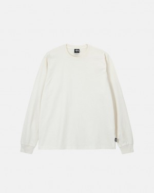 Women's Stussy Heavyweight Pigment Dyed Ls Crew Tops Beige Dubai | UAE GZF-0792