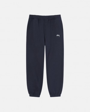 Women's Stussy Overdyed Stock Logo Sweatpants Navy Dubai | UAE KSU-7930