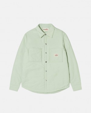 Women's Stussy Padded Tech Over Shirts Green Dubai | UAE PZL-6744