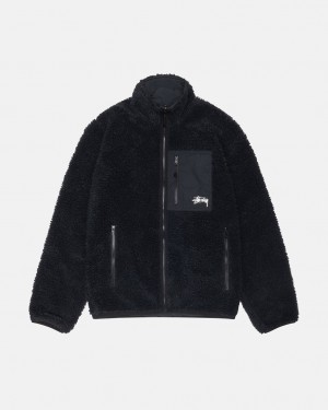 Women's Stussy Sherpa Reversible Jackets Black Dubai | UAE JVL-9936