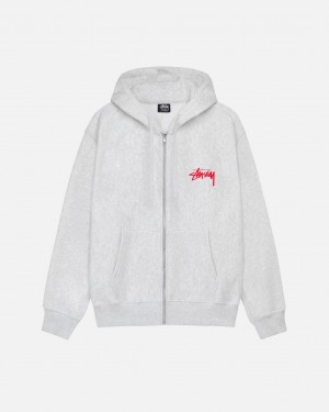 Women's Stussy Skate Tough Zip Hoodie Grey Dubai | UAE YIZ-5896